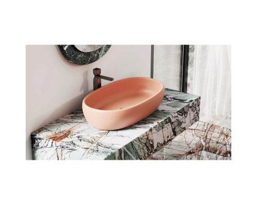 Раковина-чаша Salini S-Stone Luce 110721MF 69x39,5 см, накладная, покраска по RAL матовый полностью