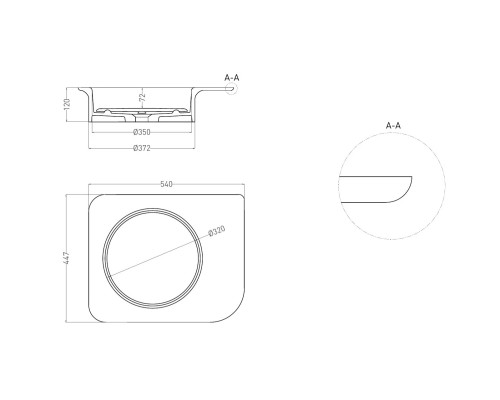 Раковина-чаша Salini S-Stone Ninfea 02 110521MF 54x44,7 см, накладная, покраска по RAL матовый полностью