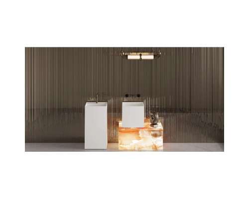 Раковина Salini S-Sense Armonia Square Top 01 130511TG 46x46 см, напольная, белый глянец