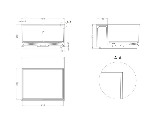Раковина-чаша Salini S-Stone Armonia Square Top 02 130522TMF 45x45 см, накладная, покраска по RAL матовый полностью