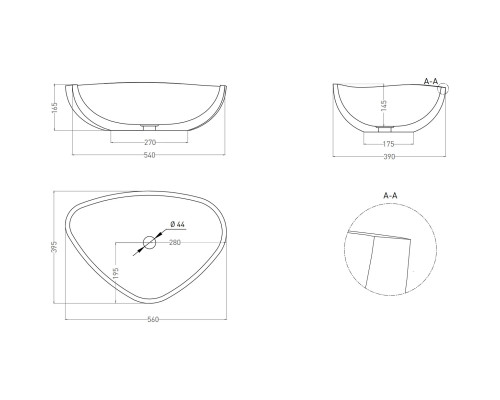 Раковина-чаша Salini S-Sense Gloria 06 1102106G 56x39,5 см, накладная, белый глянец