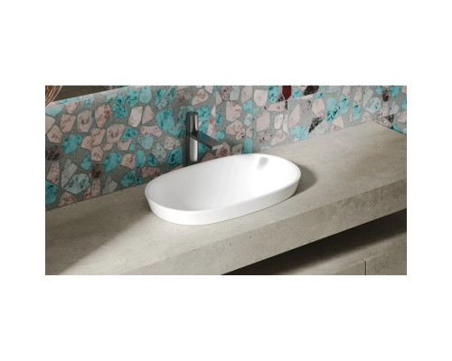 Раковина Salini S-Sense Marea 01 1802101G 64,5x38,7 см, встраиваемая сверху, белый глянец