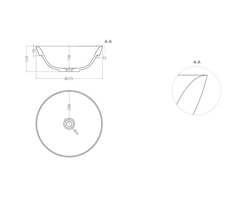 Раковина Salini S-Stone Marea 03 1802203MF 41,5x41,5 см, встраиваемая сверху, покраска по RAL матовый полностью