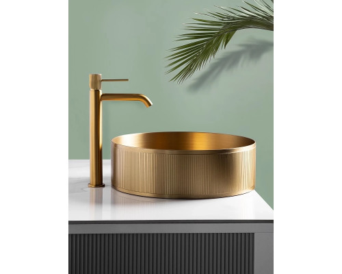 Раковина-чаша AltroBagno Costoso AltroBagnoCostoso001005OrSp 40,2x40,2 см, накладная, золотой матовый