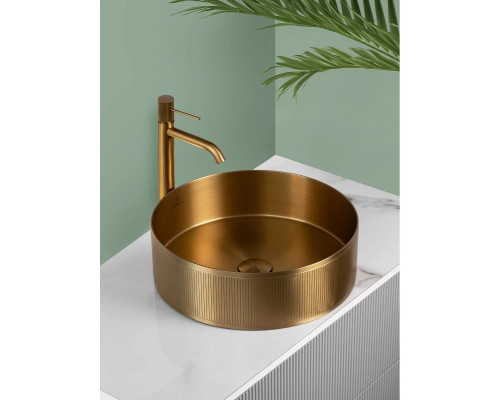 Раковина-чаша AltroBagno Costoso AltroBagnoCostoso001005OrSp 40,2x40,2 см, накладная, золотой матовый