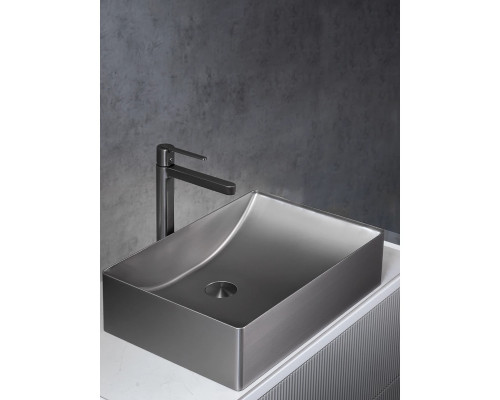 Раковина-чаша AltroBagno Futuro AltroBagnoFuturo001014MtGr 49,6x34,6 см, накладная, оружейная сталь