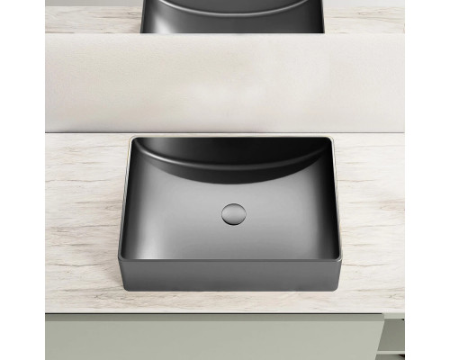 Раковина-чаша AltroBagno Futuro AltroBagnoFuturo001014MtGr 49,6x34,6 см, накладная, оружейная сталь