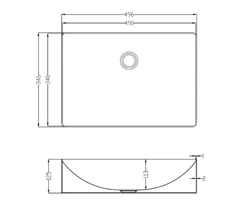 Раковина-чаша AltroBagno Futuro AltroBagnoFuturo001014MtGr 49,6x34,6 см, накладная, оружейная сталь