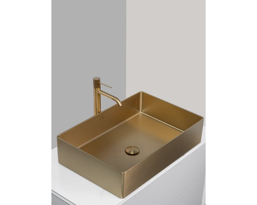 Раковина-чаша AltroBagno Solido AltroBagnoSolido001021OrSp 60x40 см, накладная, золотой матовый