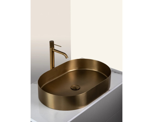 Раковина-чаша AltroBagno Eterno AltroBagnoEterno001025OrSp 59,6x39,6 см, накладная, золотой матовый