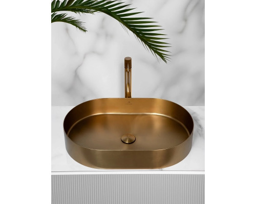 Раковина-чаша AltroBagno Eterno AltroBagnoEterno001025OrSp 59,6x39,6 см, накладная, золотой матовый