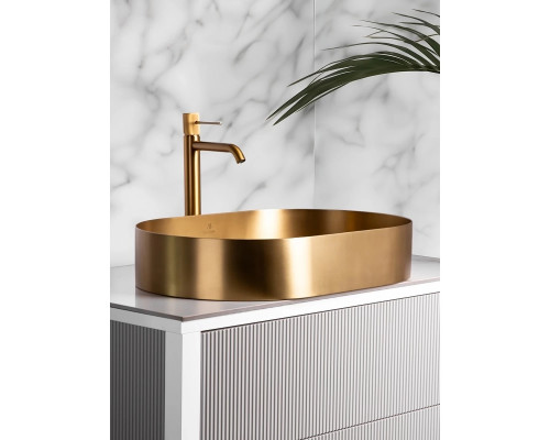 Раковина-чаша AltroBagno Eterno AltroBagnoEterno001025OrSp 59,6x39,6 см, накладная, золотой матовый