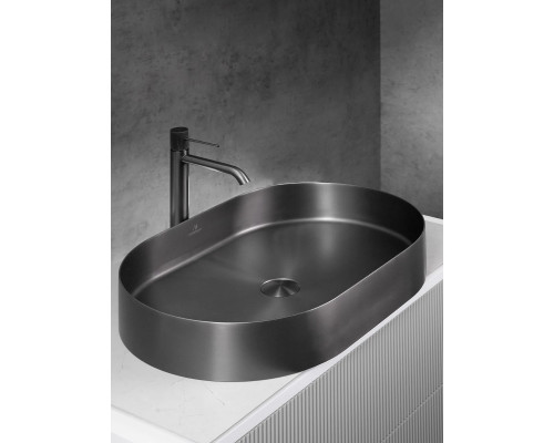 Раковина-чаша AltroBagno Eterno AltroBagnoEterno001026MtGr 59,6x39,6 см, накладная, оружейная сталь