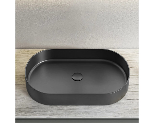 Раковина-чаша AltroBagno Eterno AltroBagnoEterno001026MtGr 59,6x39,6 см, накладная, оружейная сталь