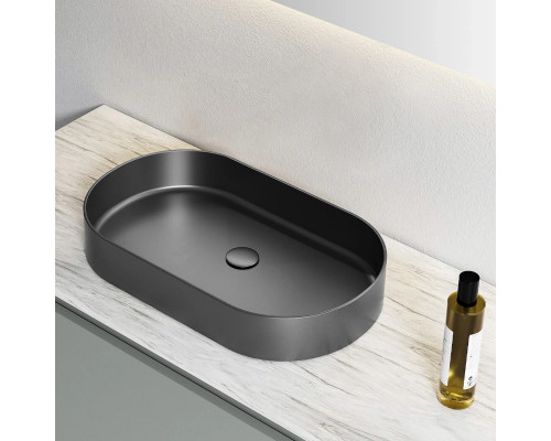 Раковина-чаша AltroBagno Eterno AltroBagnoEterno001026MtGr 59,6x39,6 см, накладная, оружейная сталь