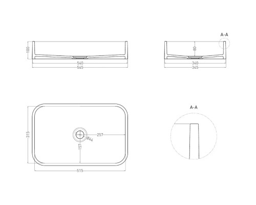 Раковина-чаша Salini S-Sense Callista 01 1101104GF3012 54,5x34,5 см, накладная, бежево-красный глянец