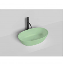 Раковина-чаша Salini S-Sense Sofia 1101106GF6019 56x33,5 см, накладная, бело-зеленый глянец