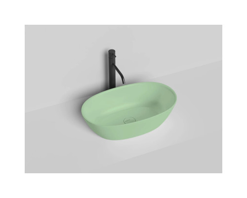 Раковина-чаша Salini S-Sense Sofia 1101106GF6019 56x33,5 см, накладная, бело-зеленый глянец