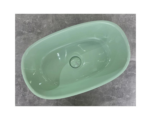 Раковина-чаша Salini S-Sense Sofia 1101106GF6019 56x33,5 см, накладная, бело-зеленый глянец