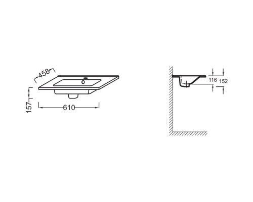 Купить Раковина накладная 61 см Jacob Delafon Ola EXS112-00 в магазине сантехники Santeh-Crystal.ru