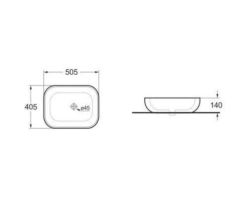 Раковина-чаша Vincea VBS-101MO 50,5x40,5 см, накладная, океан матовый