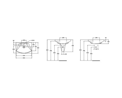 Приобрести Раковина 65 см Ideal Standard Motion W890001 в магазине сантехники Santeh-Crystal.ru