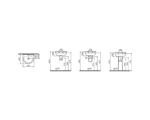 Приобрести Раковина 50 см Vitra S50 5313B003-0001 в магазине сантехники Santeh-Crystal.ru