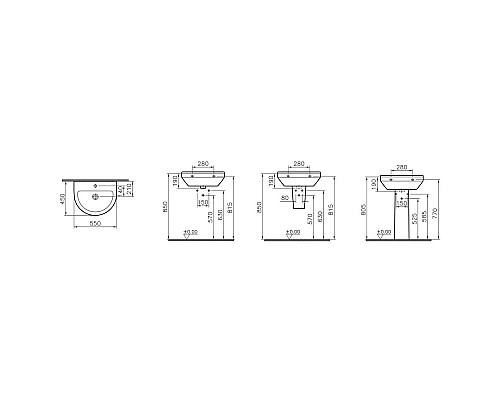 Заказать Раковина 55 см Vitra S50 5301B003-0001 в магазине сантехники Santeh-Crystal.ru