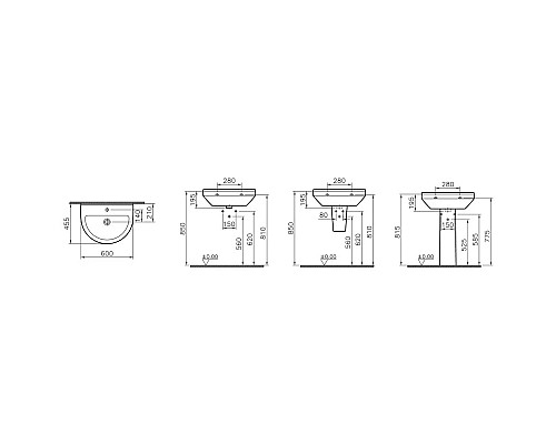 Заказать Раковина 60 см Vitra S50 5302B003-0001 в магазине сантехники Santeh-Crystal.ru