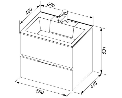 Купить Раковина Aquanet Фортуна 60 в магазине сантехники Santeh-Crystal.ru