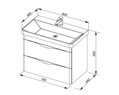 Купить Раковина Aquanet Sanovit 11080-KL в магазине сантехники Santeh-Crystal.ru