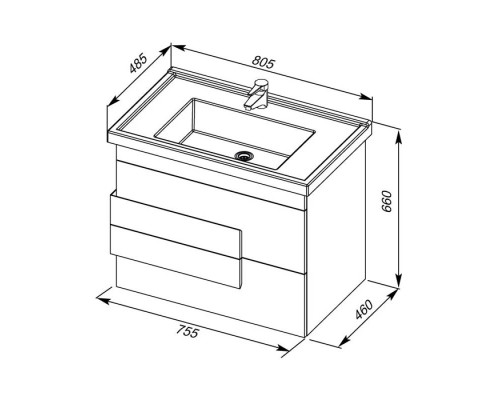 Купить Раковина Aquanet Sanovit 8080-KL в магазине сантехники Santeh-Crystal.ru