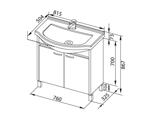Заказать Раковина Aquanet Эльбрус 80 00168864 в магазине сантехники Santeh-Crystal.ru