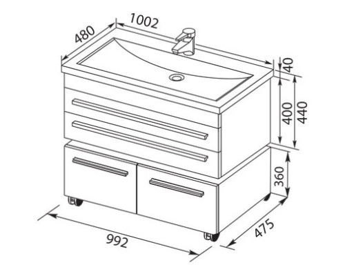 Заказать Раковина Aquanet Нота 100 в магазине сантехники Santeh-Crystal.ru