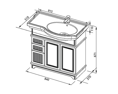 Заказать Раковина Aquanet Shenxin 90 00176639 в магазине сантехники Santeh-Crystal.ru