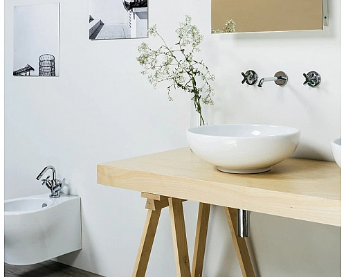 Приобрести Раковина чаша 45х45 см Azzurra Fleur FLE200 в магазине сантехники Santeh-Crystal.ru