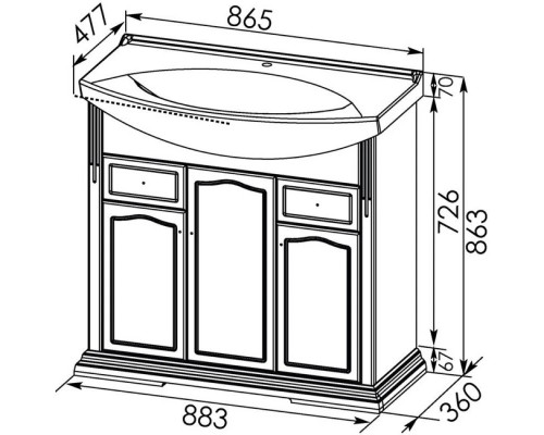 Купить Раковина Aquanet Лагуна 85 в магазине сантехники Santeh-Crystal.ru