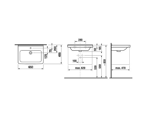 Купить Раковина 65x48 см Jika Cubito 8104240001041 в магазине сантехники Santeh-Crystal.ru