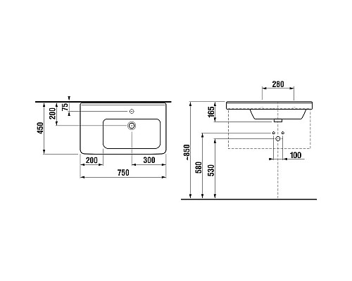 Заказать Раковина 75x45 см Jika Cubito 8124210001041 в магазине сантехники Santeh-Crystal.ru