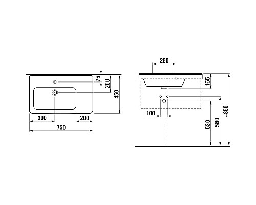 Приобрести Раковина 75x45 см Jika Cubito 8124220001041 в магазине сантехники Santeh-Crystal.ru