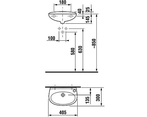 Купить Раковина 40,5x30 см Jika Lyra 8.1527.1.000.106.9 в магазине сантехники Santeh-Crystal.ru