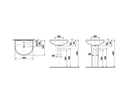 Заказать Раковина 65x52 см Jika Lyra Plus 8143840001041 в магазине сантехники Santeh-Crystal.ru