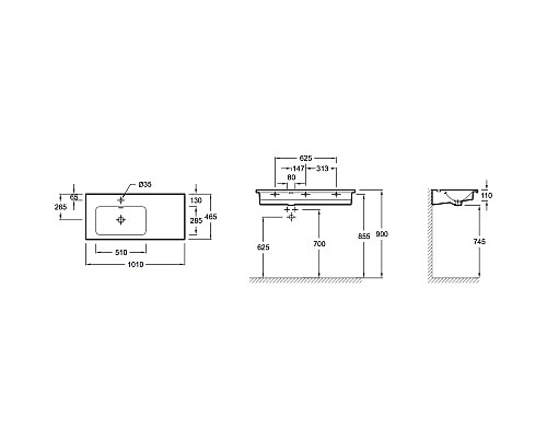 Купить Раковина 101х46,5 см Jacob Delafon Vox  EXAC112-00 в магазине сантехники Santeh-Crystal.ru