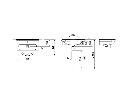 Приобрести Раковина 67x47 см Jika Mio 8147150001041 в магазине сантехники Santeh-Crystal.ru