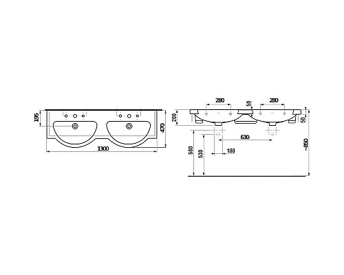 Заказать Раковина 130x47 см Jika Mio 8147190001041 в магазине сантехники Santeh-Crystal.ru