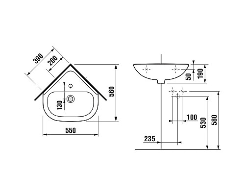 Заказать Раковина 55x56 см Jika Olymp 8166140001041 в магазине сантехники Santeh-Crystal.ru