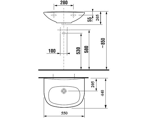 Купить Раковина 55x44 см Jika Zeta 8103910001099 в магазине сантехники Santeh-Crystal.ru