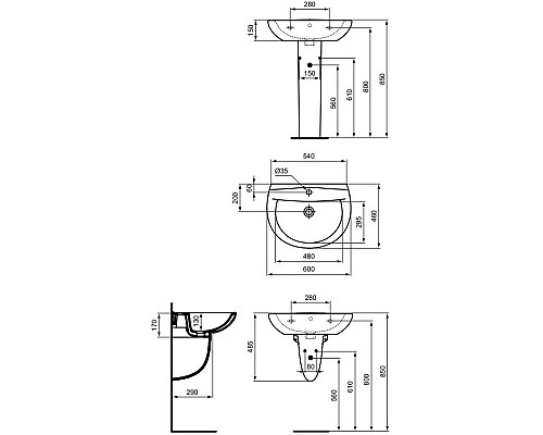 Купить Раковина 60х46 см Vidima Sirius W413961 в магазине сантехники Santeh-Crystal.ru