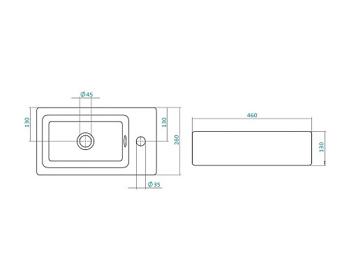 Заказать Раковина 46х26 см Santek Эрис 1WH301972 в магазине сантехники Santeh-Crystal.ru