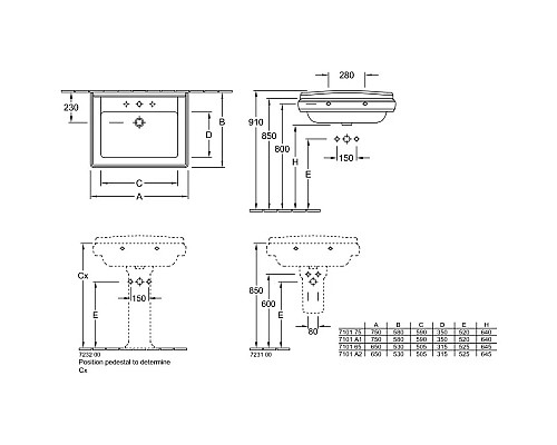 Приобрести Раковина 75x58 см Villeroy & Boch Hommage 710175R1 в магазине сантехники Santeh-Crystal.ru